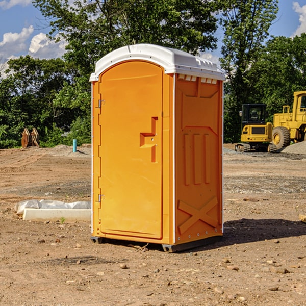 how often are the porta potties cleaned and serviced during a rental period in Russellville OH